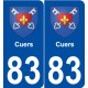 83 Cuers blason autocollant plaque stickers ville