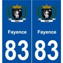 83 Fayence blason autocollant plaque stickers ville