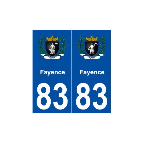 83 Fayence blason autocollant plaque stickers ville