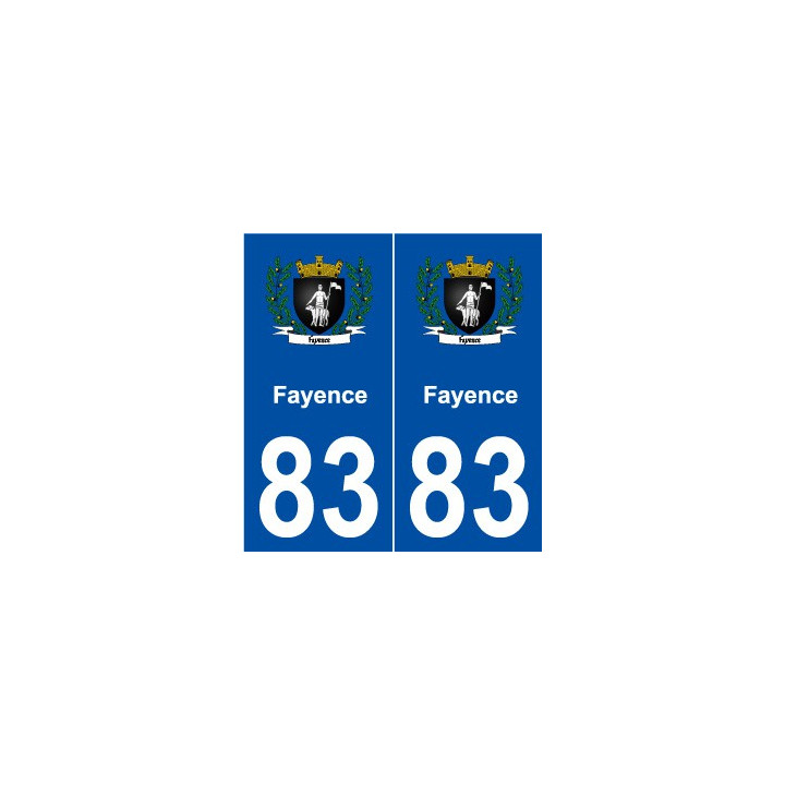83 Fayence blason autocollant plaque stickers ville