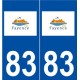 83 Fayence logo autocollant plaque stickers ville