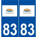 83 Fayence logo autocollant plaque stickers ville