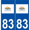 83 Fayence logo autocollant plaque stickers ville