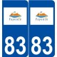 83 Fayence logo autocollant plaque stickers ville