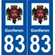 83 Gonfaron logo autocollant plaque stickers ville