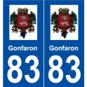 83 Gonfaron logo autocollant plaque stickers ville