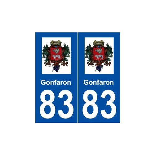 83 Gonfaron logo autocollant plaque stickers ville
