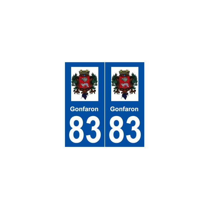83 Gonfaron logo autocollant plaque stickers ville