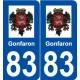 83 Gonfaron logo autocollant plaque stickers ville