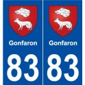 83 Gonfaron blason autocollant plaque stickers ville