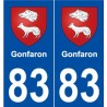 83 Gonfaron blason autocollant plaque stickers ville