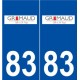 83 Grimaud logo autocollant plaque stickers ville