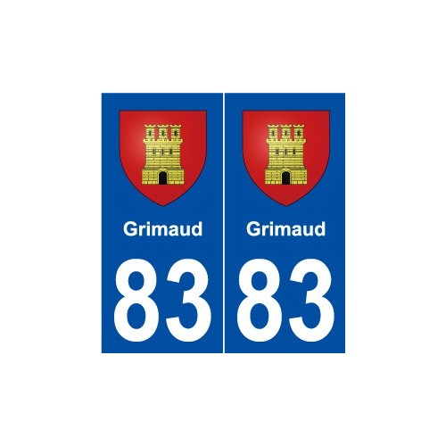 83 Grimaud blason autocollant plaque stickers ville