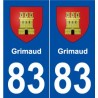 83 Grimaud blason autocollant plaque stickers ville