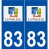 83 La Farlède logo autocollant plaque stickers ville
