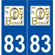 83 Le Beausset logo autocollant plaque stickers ville