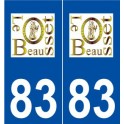 83 Le Beausset logo autocollant plaque stickers ville