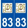 83 Le Beausset logo autocollant plaque stickers ville