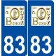 83 Le Beausset logo autocollant plaque stickers ville