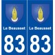 83 Le Beausset blason autocollant plaque stickers ville