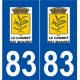 83 Le Cannet-des-Maures logo autocollant plaque stickers ville
