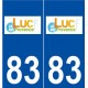 83 Le Luc logo autocollant plaque stickers ville