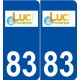 83 Le Luc logo autocollant plaque stickers ville