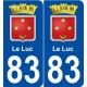 83 Le Luc blason autocollant plaque stickers ville
