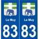 83 Le Muy blason autocollant plaque stickers ville