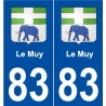 83 Le Muy blason autocollant plaque stickers ville