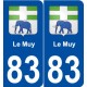 83 Le Muy blason autocollant plaque stickers ville