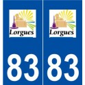 83 Lorgues logo autocollant plaque stickers ville