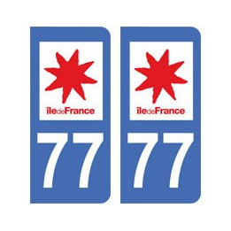 77 Seine et Marne autocollant plaque
