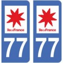 77 Seine et Marne autocollant plaque