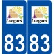 83 Lorgues logo autocollant plaque stickers ville