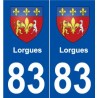 83 Lorgues  blason autocollant plaque stickers ville