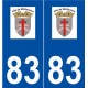 83 Montauroux logo autocollant plaque stickers ville
