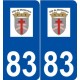 83 Montauroux logo autocollant plaque stickers ville