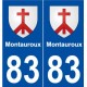 83 Montauroux blason autocollant plaque stickers ville