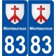 83 Montauroux blason autocollant plaque stickers ville