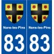 83 Nans-les-Pins blason autocollant plaque stickers ville
