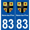 83 Nans-les-Pins blason autocollant plaque stickers ville