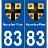 83 Nans-les-Pins blason autocollant plaque stickers ville