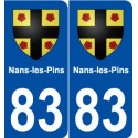 83 Nans-les-Pins blason autocollant plaque stickers ville
