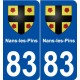 83 Nans-les-Pins blason autocollant plaque stickers ville