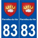 83 Pierrefeu-du-Var blason autocollant plaque stickers ville