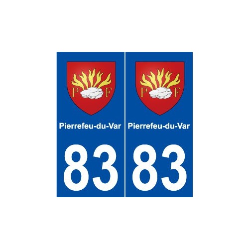 83 Pierrefeu-du-Var blason autocollant plaque stickers ville