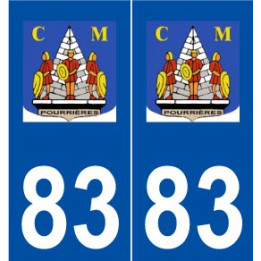 83 Pourrières logo autocollant plaque stickers ville