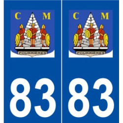 83 Pourrières logo autocollant plaque stickers ville