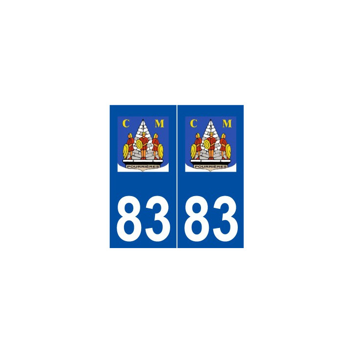 83 Pourrières logo autocollant plaque stickers ville
